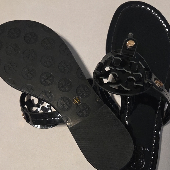 Tory Burch Glossy Black Sandals - Picture 2 of 2